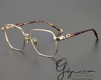 Luxury Titanium Square Eyeglasses | Prescription Glasses | Titanium Frame | Sunglasses | Optical Glasses | Luxury Eyewear | G Spectrum