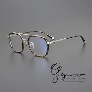 Titanium Double Bridge Square Eyeglasses | Reading Glasses | Eyewear | Luxury Eyewear | Prescription Glasses | Sunglasses UV400 | G Spectrum