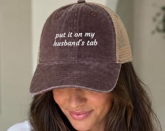 Zet het op het tabblad van mijn man, hoed grappige vrouw, baseballpet trofee vrouw, hoed vrouw, cadeau voor vrouw, reishoed meisjes