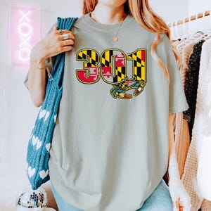 301 Area Code Crab Shirt, Maryland Flag Comfort Colors Tee