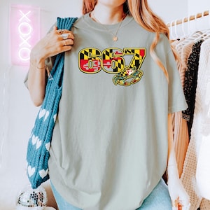 Maryland Pride Shirt, Comfort Colors, 667 Area Code Flag Crab T-Shirt