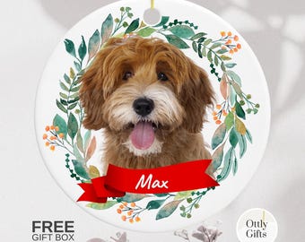 Personalized Dog Memorial Ceramic Ornament, Pet Photo Keepsake