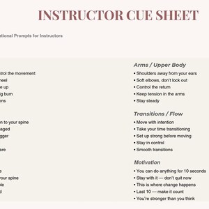 Instructor Guide Sheet Pilates Instructor Planner Printable PDF | Lagree Workout Routine ...