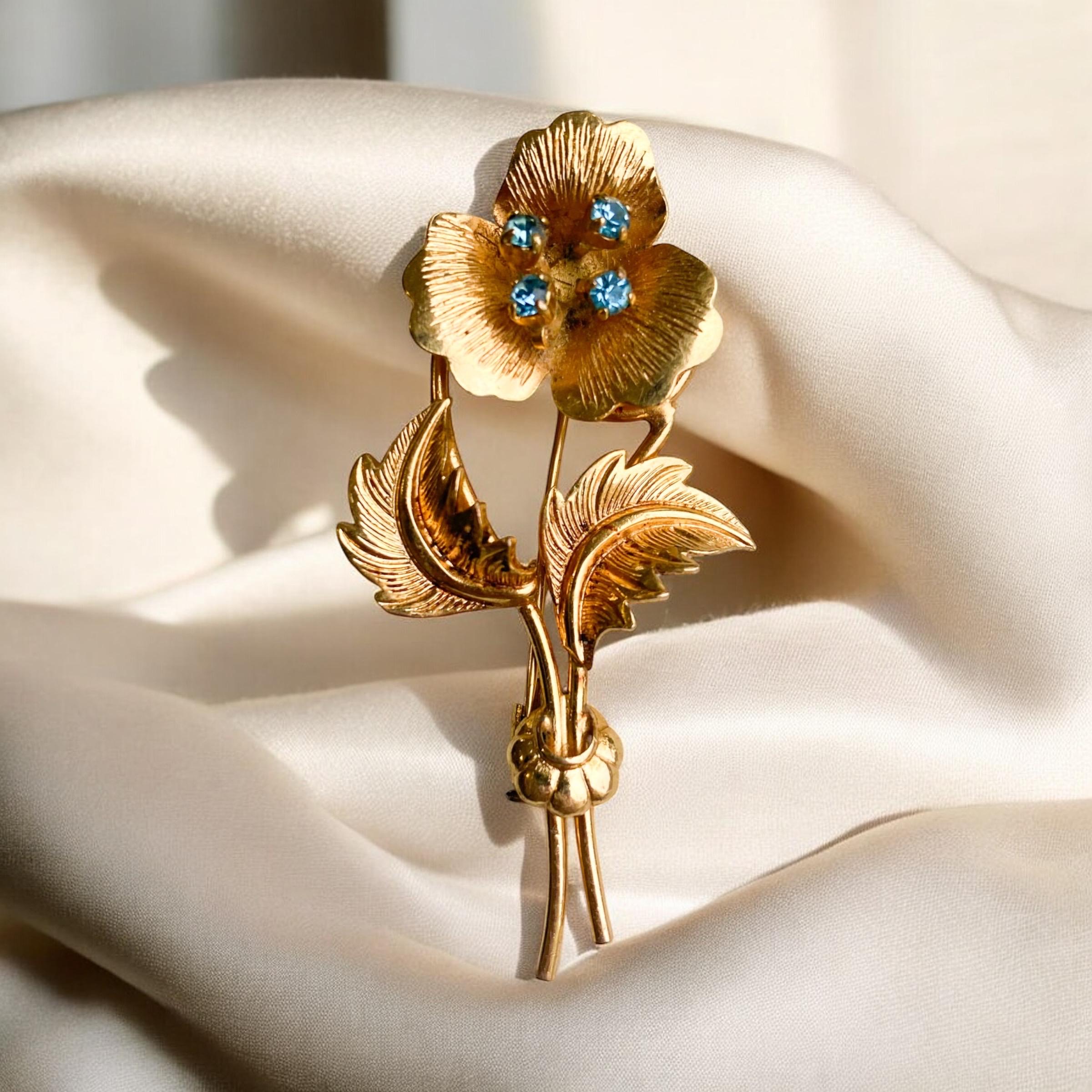 Broche Vintage Fleur Chardon Avec Perles – Alliage Doré Intemporel