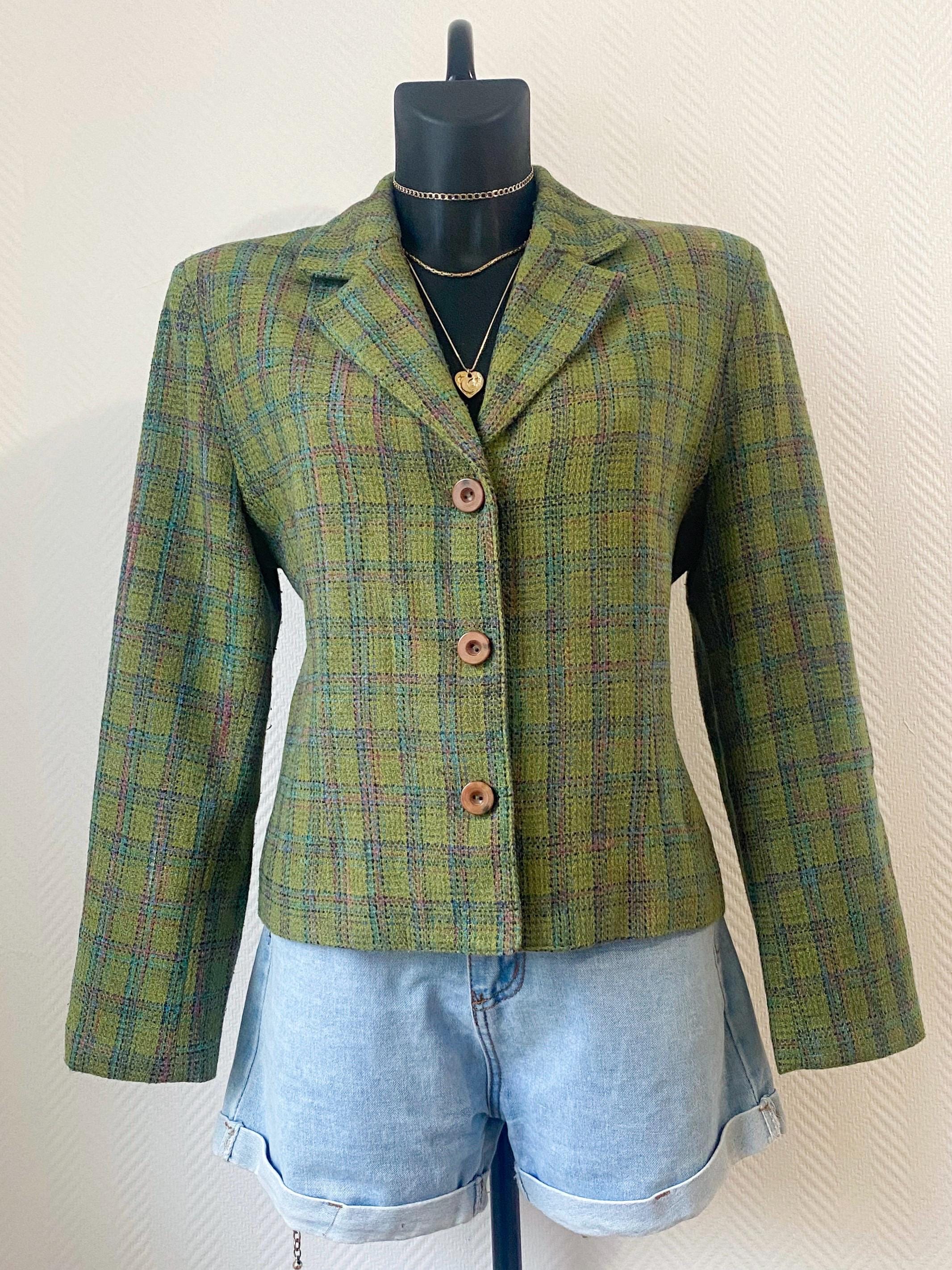 Dark Blue Tweed Jacket - Etsy Australia
