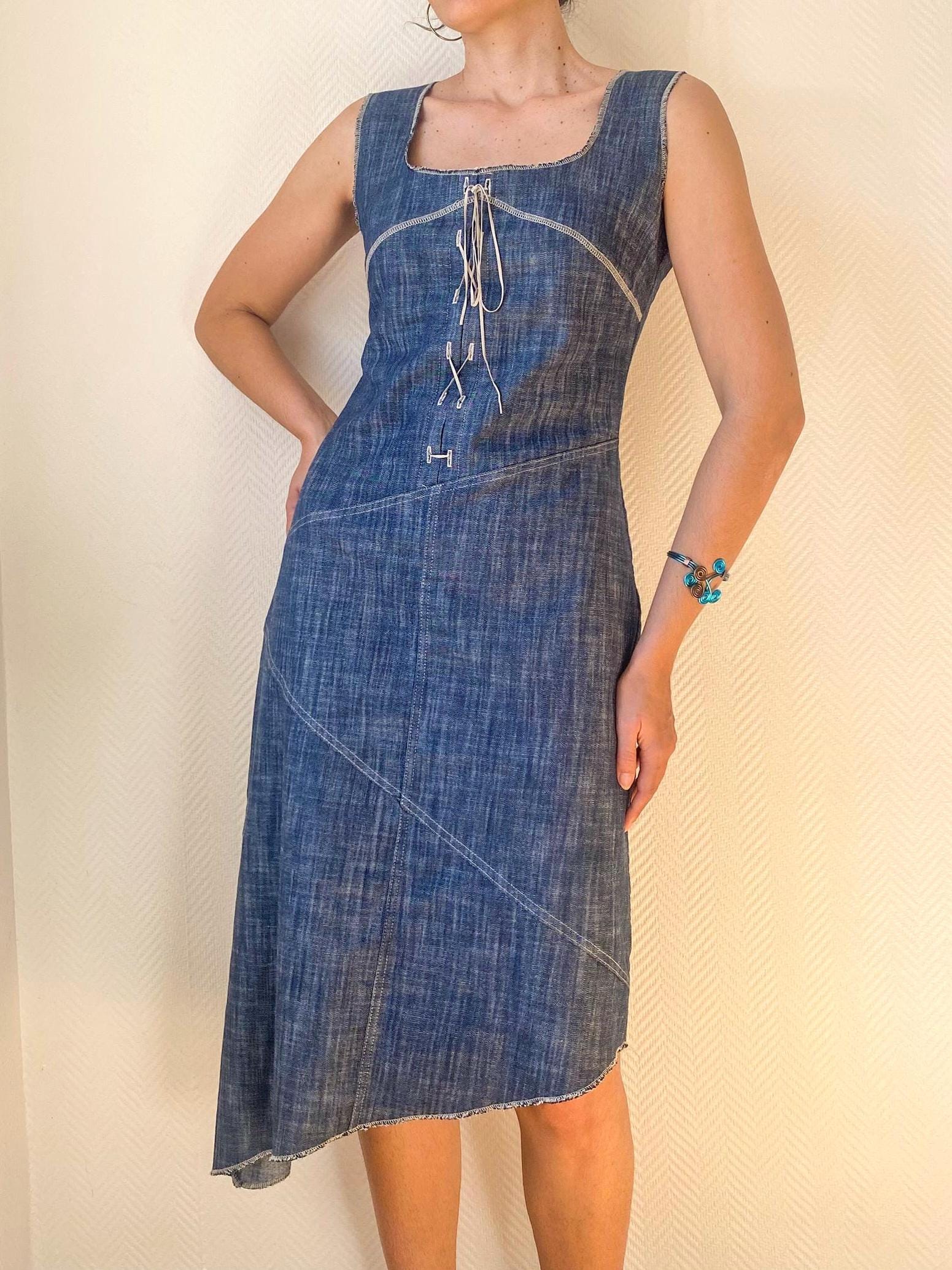 Vintage French Blue Lace Dress - Etsy