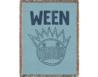 Ween Woven Blanket | Band Tour Blanket, Music Lover Throw, Festival Tapestry, Classic Boognish Tapestry
