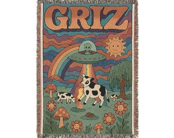 Griz Festival Woven Blanket | EDM Tapestry, Concert Throw, EDM gift, EDM Christmas Gift, Rave