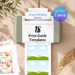 Print Guide Canva Templates | Multiple Designs Per Page | Invitation, Thank You, Business Card & Photo Print Sheets | 8.5x11 Letter Size