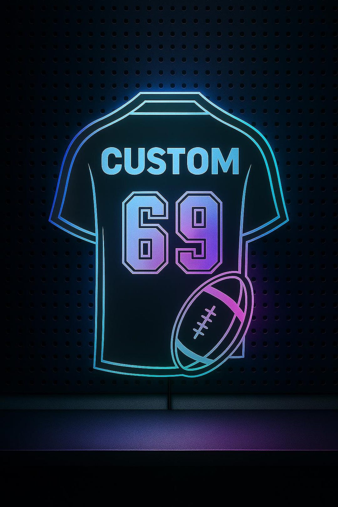 Custom LED Jersey Mirror Sign – Personalized Name & Number, RGB Edge ...
