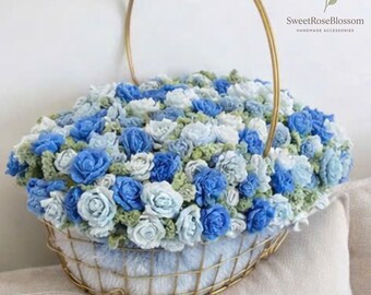 かぎ針編みのフラワーブーケブランケット、かぎ針編みのジャンボ3D