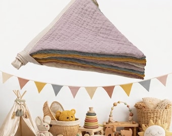 Bunting Banner, Pastel Garland, Boho Nursery Decor, Kids Room Decoration