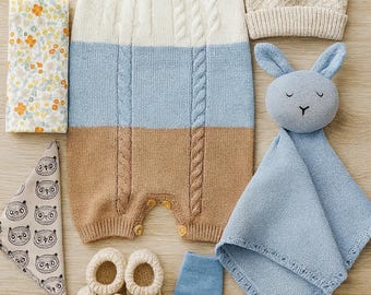 Set regalo per neonati, tutina unica in maglia neutra per neonati, regalo per maschietto