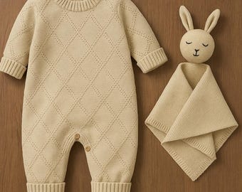 Winter Baby Gift Set,  Neutral Beige Newborn Outfit, Baby born Gift Box, Baby Shower Gift, Coming Home Set (3–6M)