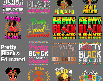 Pretty Black Educated PNG – Melanin Queen Afro Woman Clipart