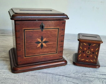 Antique Wooden Cigarette Box plus Match Striker.