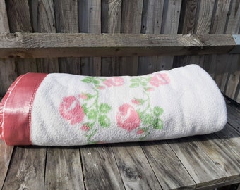 Vintage Witney Floral Blanket 240cm x 216cm.