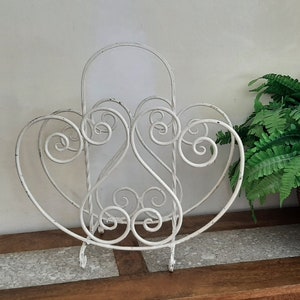 White Cast Iron Magazine Rack image 3