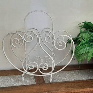 White Cast Iron Magazine Rack image 2