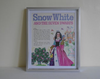 Vintage Snow White Framed Print.