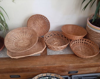 Curated Set of 6 Wicker Baskets