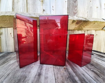 Set of Three Amac Plastic Boxes in Red
