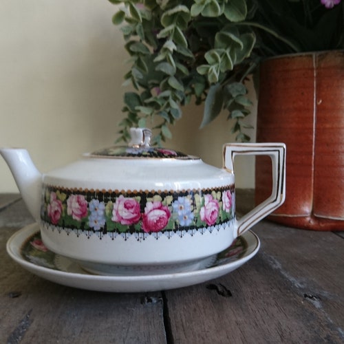 Afternoon Tea for One Porcelain Teapot Saucer Cup Tableware Etsy UK