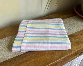 Vintage Single Candy Stripe Cotton Sheet 140cm x 212cm.