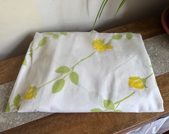 Vintage Single Fitted Sheet Yellow Roses