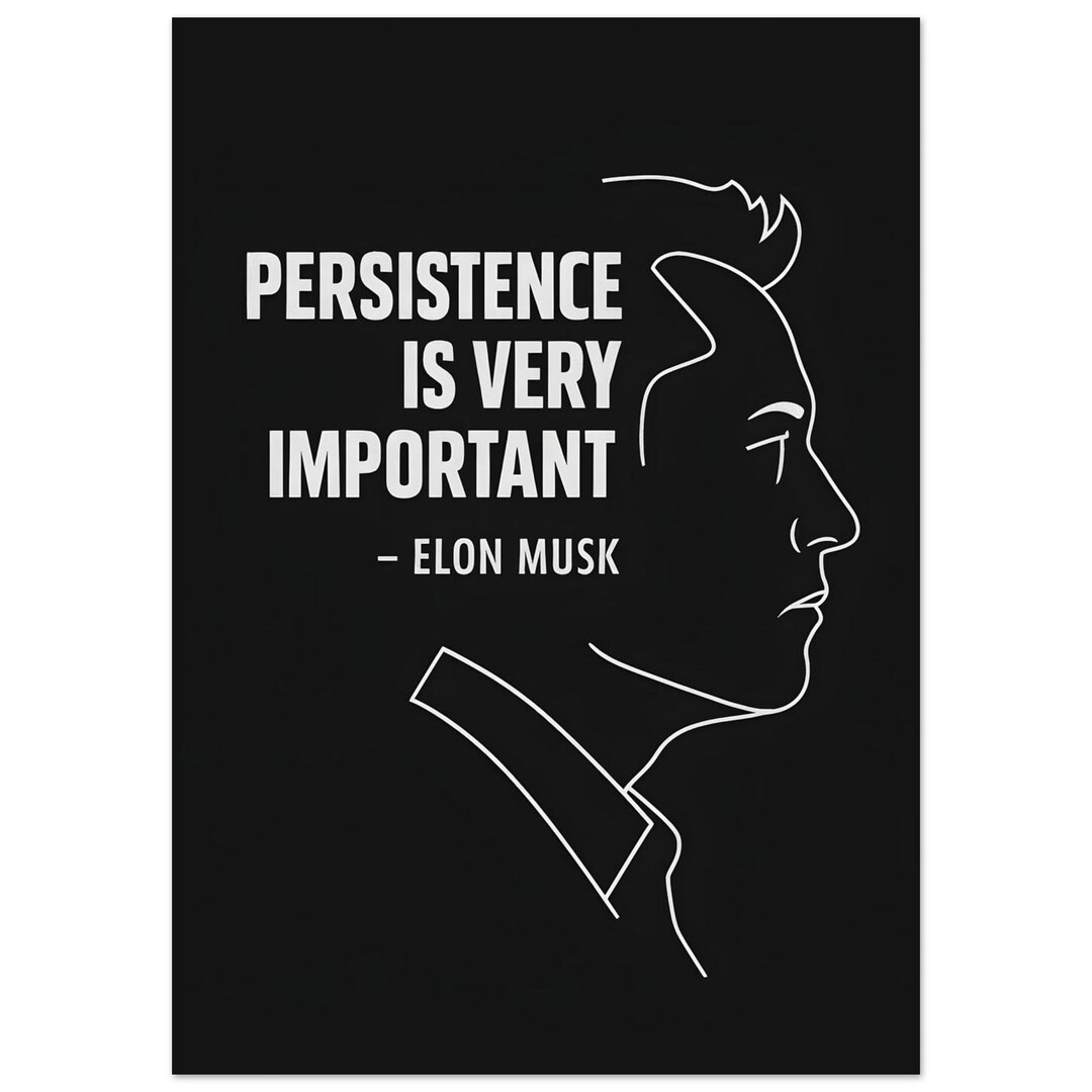 Elon Musk Quote Poster - Minimalist Line Art - Motivational Wall Art - Etsy