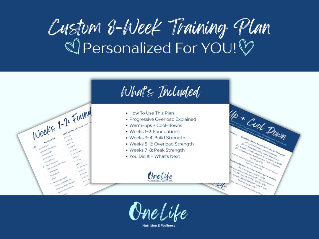 Custom 8 Week Strength Training Plan, Personalized Workout Program PDF ...