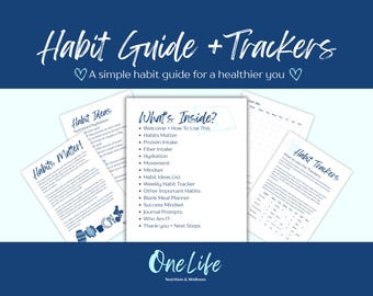 Habit Tracker Printable, Daily and Weekly Habit Planner PDF, Wellness Guide for Women