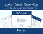 8 Week Strength Training Plan, Beginner Workout Program PDF