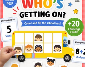 School Bus Counting Game Printable | Back to School Math Activity Kids PDF
