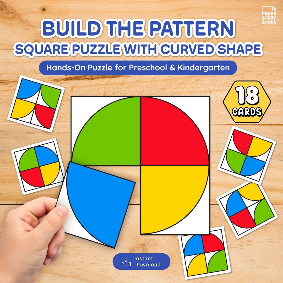 Pattern Square Puzzle | Preschool Matching Game (PDF) - Etsy