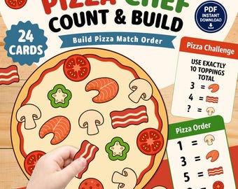 Pizza Chef Count & Build | Pizza Toppings Counting Game | Math Center Activity
