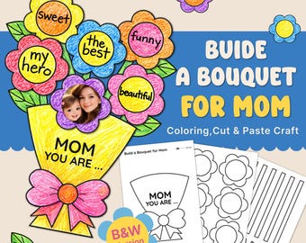 Maak een boeket voor moeder | Moederdag knip- en plakwerk pdf