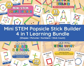 STEM Popsicle Stick Activity Cards – 4 in 1 Learning Bundle (PDF)
