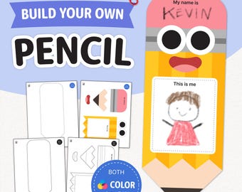 Build Your Own Pencil Craft Printable Back to School Activity Kids PDF