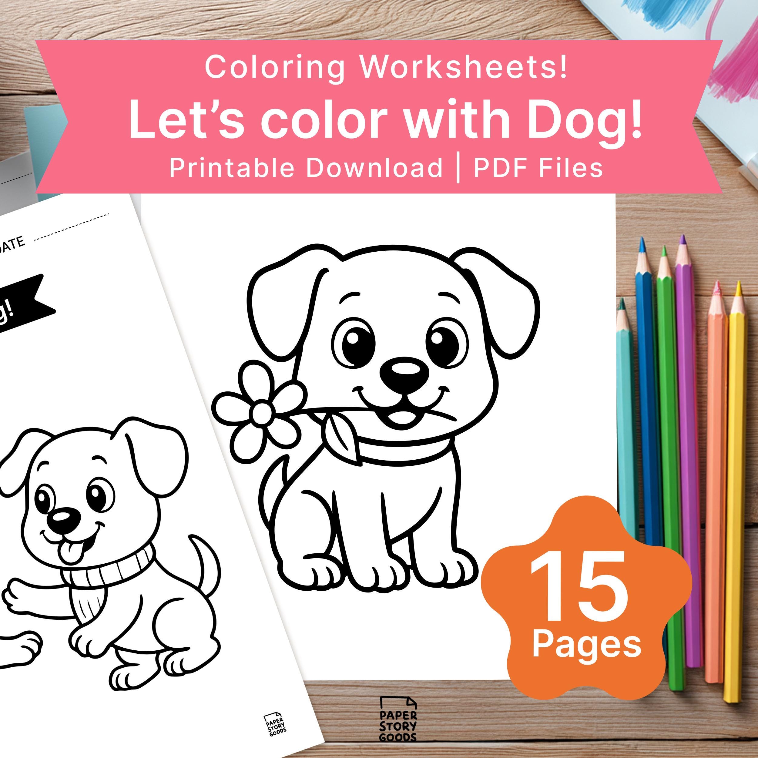 39 Bark-Tastic Dog Crafts: Creative Dog Craft Ideas for Kids 22 Puppy Coloring Pages Kids Printable Dog Activity (PDF)