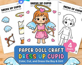 Manualidad de papel para disfrazar a Cupido: actividad para San Valentín (PDF)