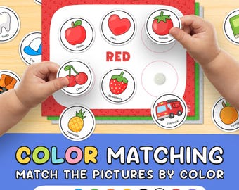 Color Matching Activity Cut and Paste Color Sorting Worksheet 8 Colors Learning Game