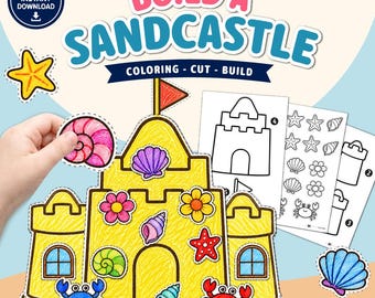 Build a Sandcastle Craft | Summer Beach Coloring Activity (Digital Download)