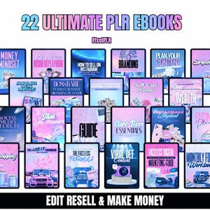 22 eBook Digital Boss Girl Boss Babe Bundle | Editable Canva PLR MRR