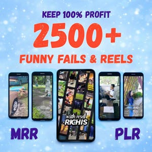 2500+ Funny Fails Reels Videos, Viral TikTok Hooks (MRR PLR) (Digital Download)