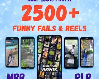 Oltre 2500 divertenti video di fail, hook virali di TikTok (MRR PLR) (download digitale)