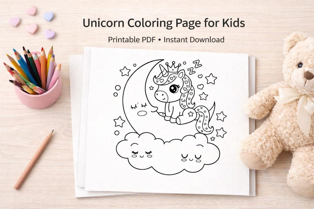 Unicorn Coloring Pages for Kids Ages 3–8 | 61 Printable PDF | Instant ...