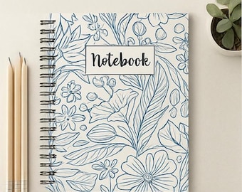 Floral Digital Notebook | 25-Pages Printable Journal | Lined Notebook | Instant PDF Download
