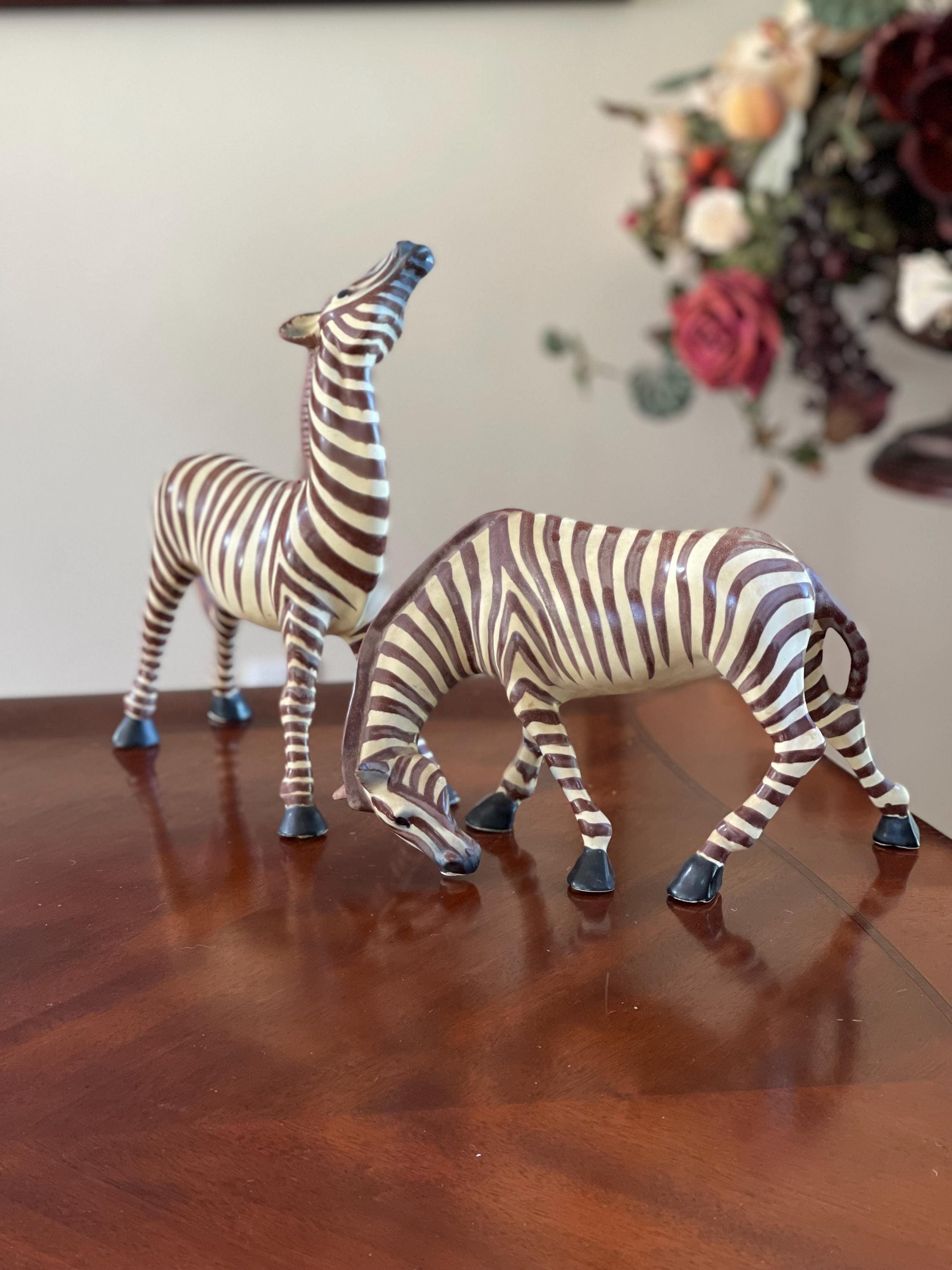 Ceramic Zebra Statue - Etsy