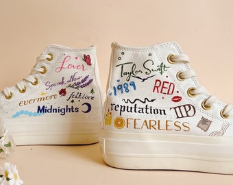 Personalized Printed Shoes High Top Canvas Design Mother's Day Gifts For Her Custom Painted The Album Shoes Chuck Taylor All Star